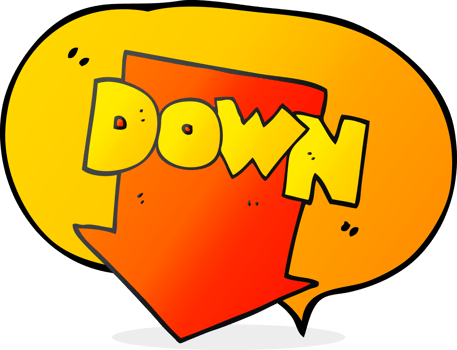 hand drawn speech bubble cartoon down arrow symbol png