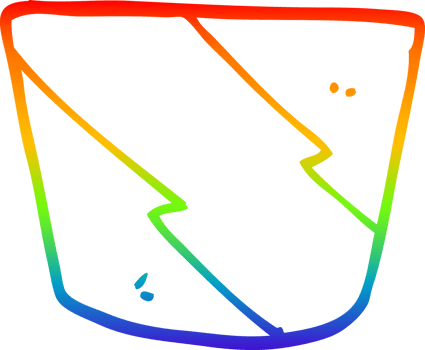rainbow gradient line drawing of a cartoon muffin pot png