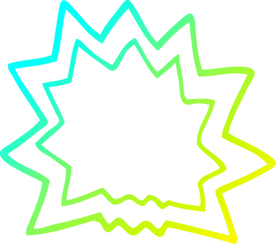 cold gradient line drawing of a cartoon explosion png