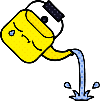 comic book style cartoon of a pouring kettle png