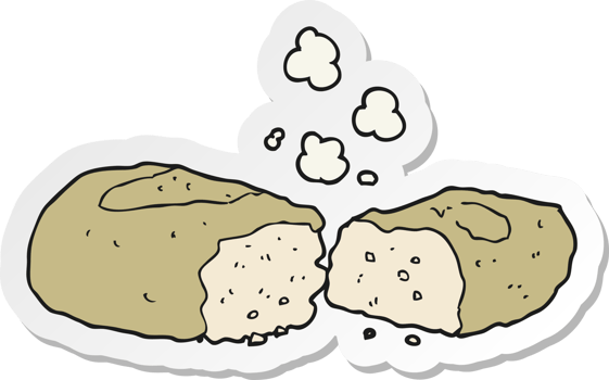 sticker of a cartoon bread png