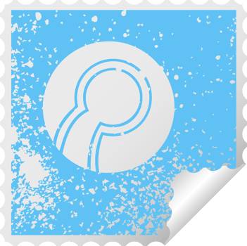 distressed square peeling sticker symbol of a bowl ball png
