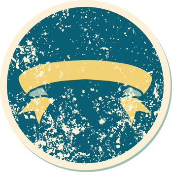 iconic distressed sticker tattoo style image of a banner png