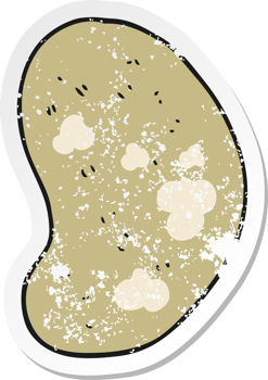 retro distressed sticker of a cartoon potato png