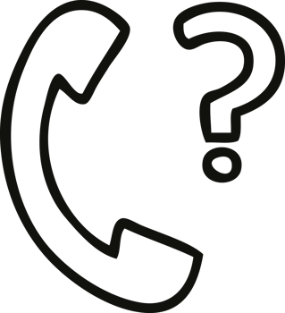 line drawing cartoon of a telephone receiver with question mark png