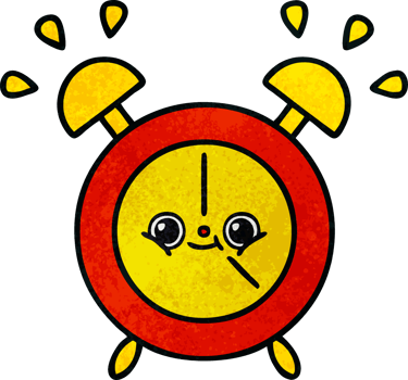 retro grunge texture cartoon of a alarm clock png