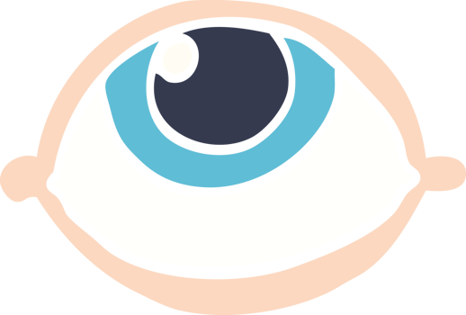 flat color illustration cartoon all seeing eye png