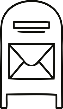 line drawing cartoon of a mail box png