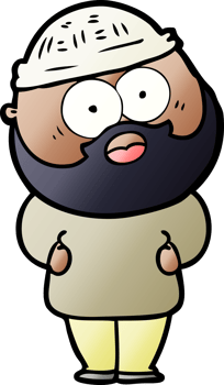 cartoon surprised bearded man png