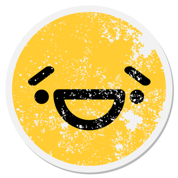 happy surprised face circular sticker png