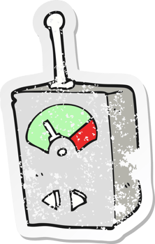 retro distressed sticker of a cartoon scientific equipment png