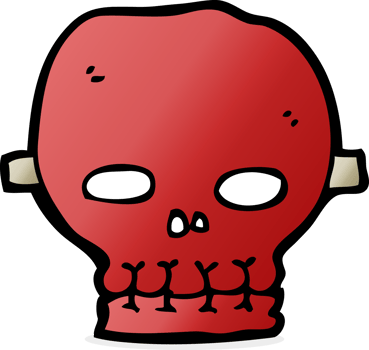 cartoon spooky skull mask png