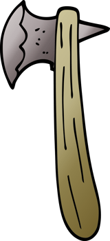cartoon doodle old axe png