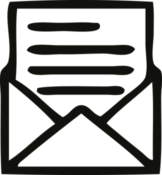 line drawing cartoon of a letter and envelope png