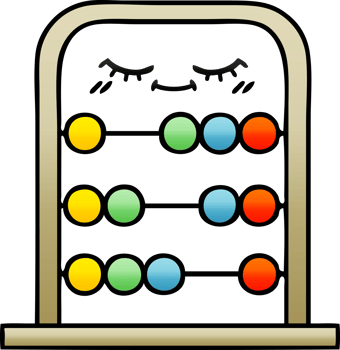 gradient shaded cartoon of a abacus png