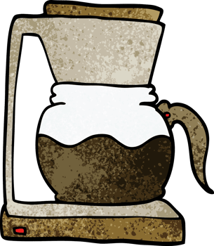 cartoon doodle coffee machine png