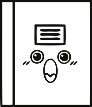 line drawing cartoon of a notebook png