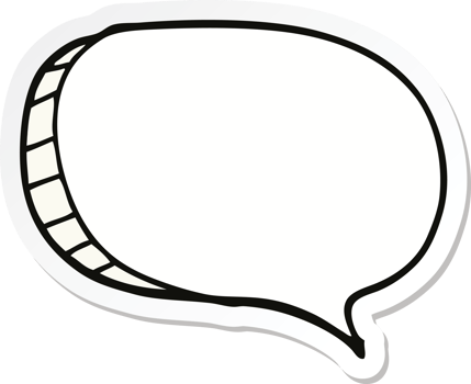sticker of a cartoon speech bubble png