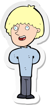 sticker of a cartoon happy man png