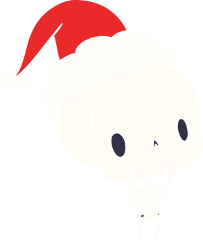 hand drawn christmas cartoon of kawaii skeleton png