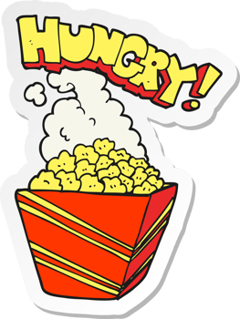 sticker of a cartoon fresh popcorn png