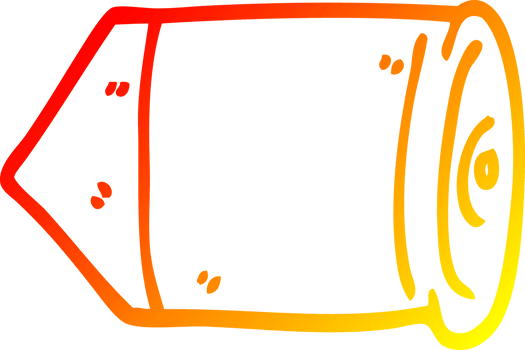 warm gradient line drawing of a cartoon bullet png