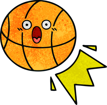 retro grunge texture cartoon of a basketball png