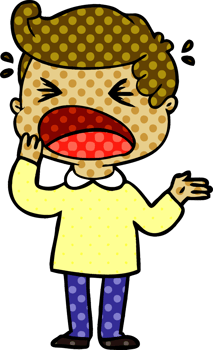 cartoon shouting man png