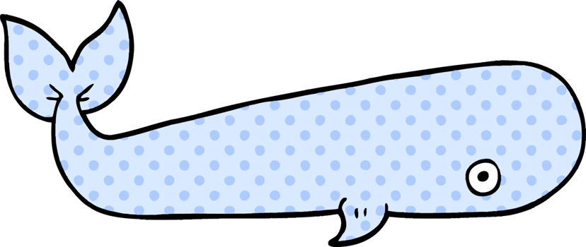 cartoon doodle sea whale png