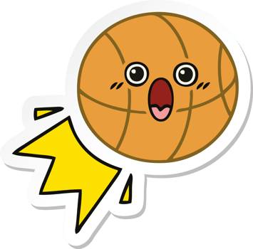 sticker of a cute cartoon basketball png