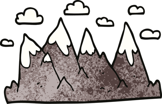 cartoon doodle mountain range png