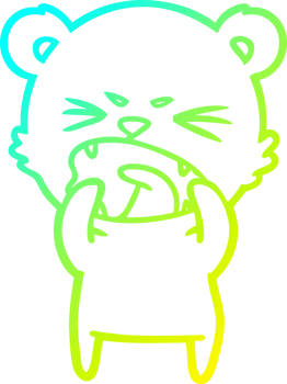 cold gradient line drawing of a angry cartoon bear png
