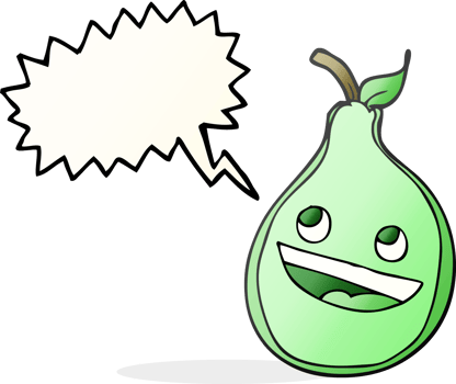 hand drawn speech bubble cartoon pear png