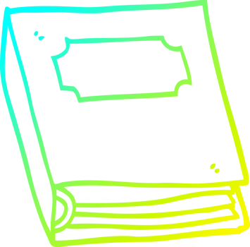 cold gradient line drawing of a cartoon purple book png