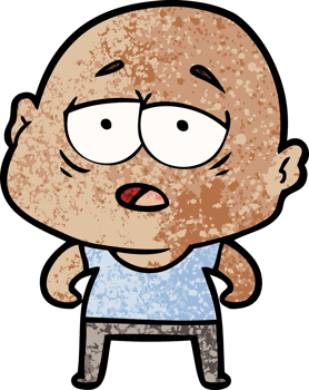cartoon tired bald man png