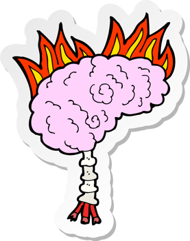 sticker of a cartoon brain png