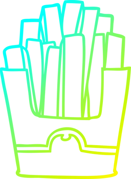 cold gradient line drawing of a junk food fries png