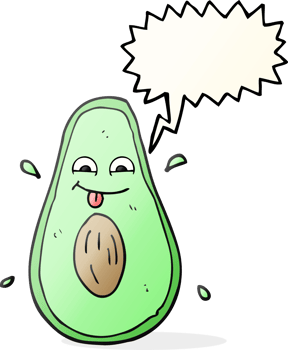 hand drawn speech bubble cartoon avocado png