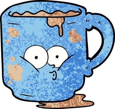 cartoon dirty office mug png