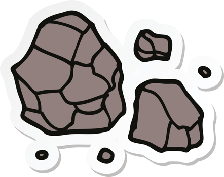 sticker of a cartoon rocks png