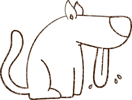 Panting Dog Charcoal Drawing png