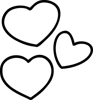 line doodle set of love hearts png