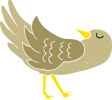flat color illustration of bird png
