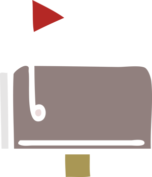 flat color retro cartoon of a mail box png