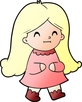 cartoon happy girl png