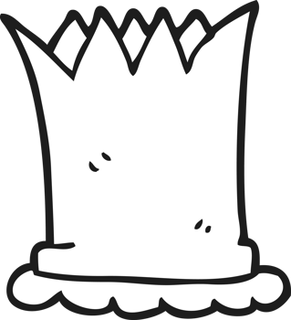 hand drawn black and white cartoon crown png