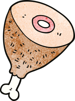 cartoon doodle cooked meat png