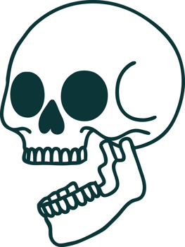 iconic tattoo style image of a skull png