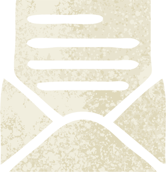 retro illustration style cartoon of a letter and envelope png
