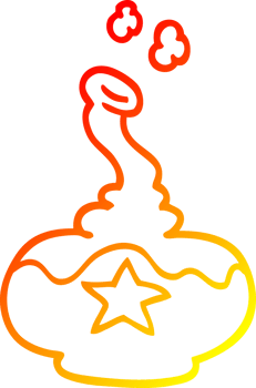 warm gradient line drawing of a cartoon potion png
